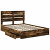 vidaXL Opslag bed met lade Gerookt eiken 160 x 200 cm Bewerkt hout