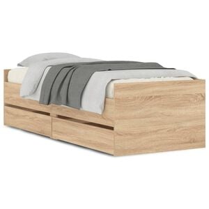 vidaXL Bedframe met lades sonoma eikenkleurig 90x200 cm