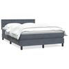 vidaXL Boxspring met matras fluweel donkergrijs 140x220 cm