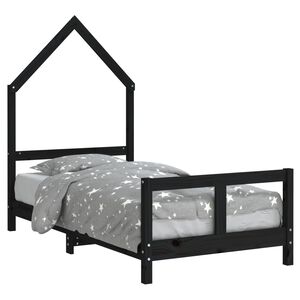 vidaXL Kinderbedframe 80x160 cm massief grenenhout zwart