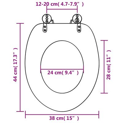 vidaXL Toiletbril met soft-close deksel stenen MDF