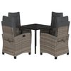 vidaXL 5-delige Tuinset met kussens poly rattan grijs