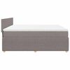 vidaXL Boxspring met matras stof taupe 200x200 cm