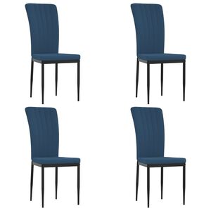 vidaXL Eetkamerstoelen 4 st fluweel blauw