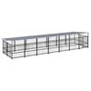 vidaXL Hondenkennel met dak 13,14 m&sup2; staal