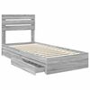vidaXL Opslag bed met hoofdeinde Grijs Sonoma 75 x 190 cm Bewerkt hout