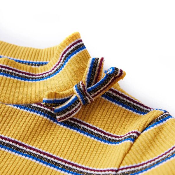 Kindershirt met lange mouwen 140 okerkleurig