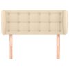 vidaXL Hoofdbord met randen 83x23x78/88 cm stof crèmekleurig