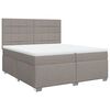vidaXL Boxspring met matras stof taupe 200x200 cm