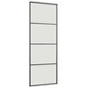 vidaXL Schuifdeur met beslagset 76x205 cm ESG glas zwart