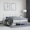 vidaXL Bedframe met hoofd- en voeteneinde metaal wit 135x190 cm