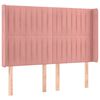 vidaXL Boxspring met matras en LED fluweel roze 140x190 cm