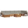 vidaXL Sofa-Sets 8 pcs Natuurlijk en Lichtgrijs Massief Acaciahout