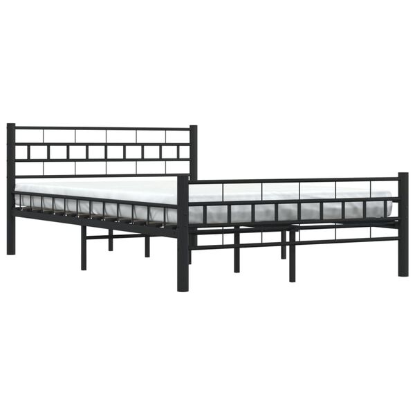 vidaXL Bedframe staal zwart 140x200 cm