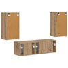 vidaXL TV Wandkast Set Wandgemonteerd 4 pcs Artisan Eiken Bewerkt hout