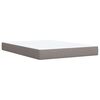 vidaXL Boxspring met matras stof taupe 140x200 cm