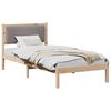 vidaXL Bedframe met Gevoerd Hoofdgedeelte Taupe 90 x 200 cm