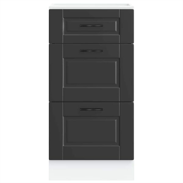 vidaXL Onderkast "Porto" Zwart Bewerkt Hout