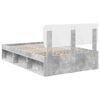 vidaXL Bedframe met hoofdeinde Beton 120 x 200 cm Massief grenenhout