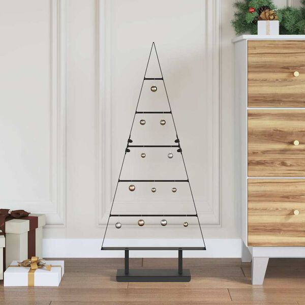 vidaXL Metalen kerstboom met standaard Zwart 90 cm Staal