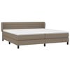 vidaXL Boxspring met matras stof taupe 200x200 cm