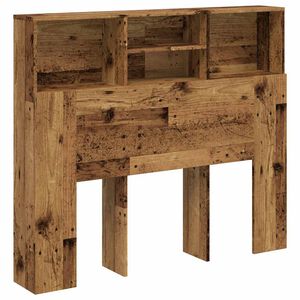 vidaXL Hoofdbordkast 120x19x103,5 cm bewerkt hout oud houtkleurig
