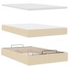 vidaXL Ottoman bed met matras 120x190cm stof cr&egrave;mekleurig