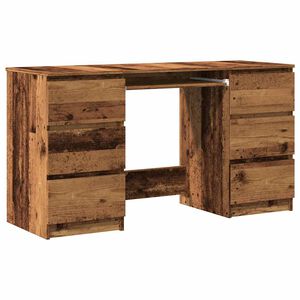 vidaXL Schrijftafel 140x50x77 cm bewerkt hout oud houtkleurig