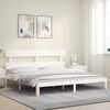 vidaXL Bedframe met hoofdbord massief hout wit