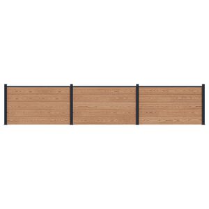 vidaXL Hekpaneel 3 pcs WPC en Aluminium Bruin