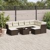 vidaXL 10-delige Loungeset met kussens poly rattan bruin