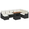 vidaXL Tuin Sofa Set met opslag 9 pcs Zwart Poly riet