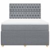 vidaXL Boxspring met matras stof lichtgrijs 140x200 cm