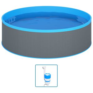 vidaXL Splasher pool met hangende skimmer en pomp 350x90 cm grijs