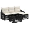 vidaXL Tuinbankenset 5 st Zwart en Cream Wit poly rattan