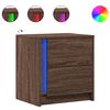 vidaXL Nachtkastje met LED-verlichting bewerkt hout bruin eikenkleur