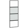 vidaXL Schuifdeur met beslagset 76x205 cm gehard glas zwart