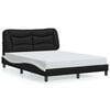 vidaXL Bedframe zonder matras "Hvar" kunstleer zwart en wit 140x200 cm
