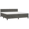 vidaXL Boxspring met matras en LED fluweel donkergrijs 200x200 cm