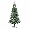 vidaXL Kunstmatig Voorverlicht Kerstboom Groen 240 cm PVC en Metaal