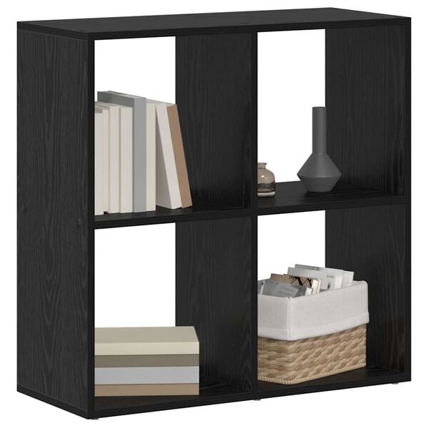 vidaXL Boekenkast Zwart Eiken 69,5 x 29 x 69,5 cm Bewerkt hout