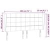 vidaXL Hoofdbord met randen 183x23x118/128 cm stof lichtgrijs
