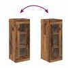 vidaXL Wandkast Oud Hout 34,5 x 34 x 90 cm Geengineerd Hout en Glas