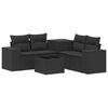 vidaXL Bankstel 6 st Zwart Poly Rattan en Staal