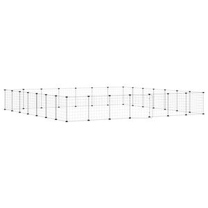 vidaXL Huisdierenkooi met deur 28 panelen 245x245x35 cm staal zwart