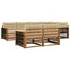 vidaXL Buiten bankenset 7 st Natuurlijk en Beige