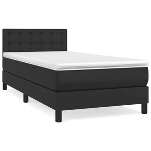 vidaXL Boxspring met matras kunstleer zwart 90x190 cm
