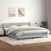 vidaXL Boxspring met matras fluweel lichtgrijs 200x220 cm