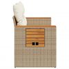 vidaXL Tuinbank 2-zits met kussens poly rattan beige