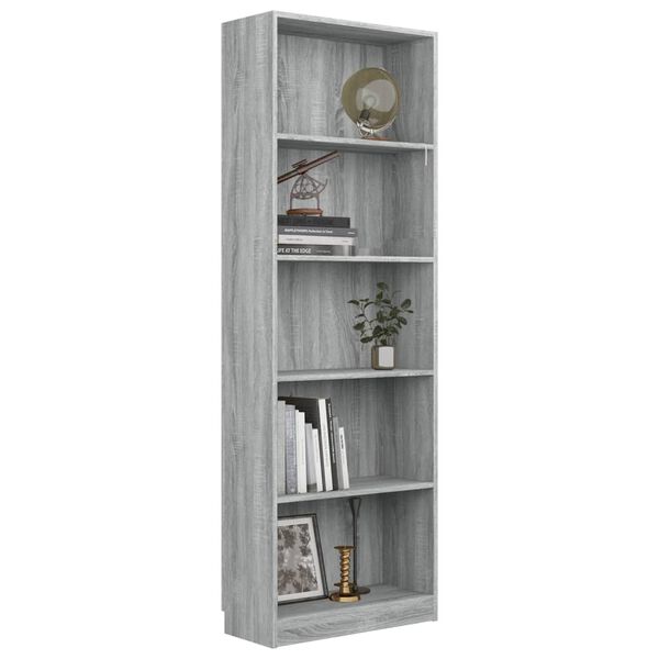 vidaXL Boekenkast 60x24x175 cm bewerkt hout grijs sonoma eikenkleurig